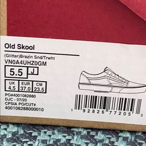 Rose Gold Glitter vans size 5.5 NWT